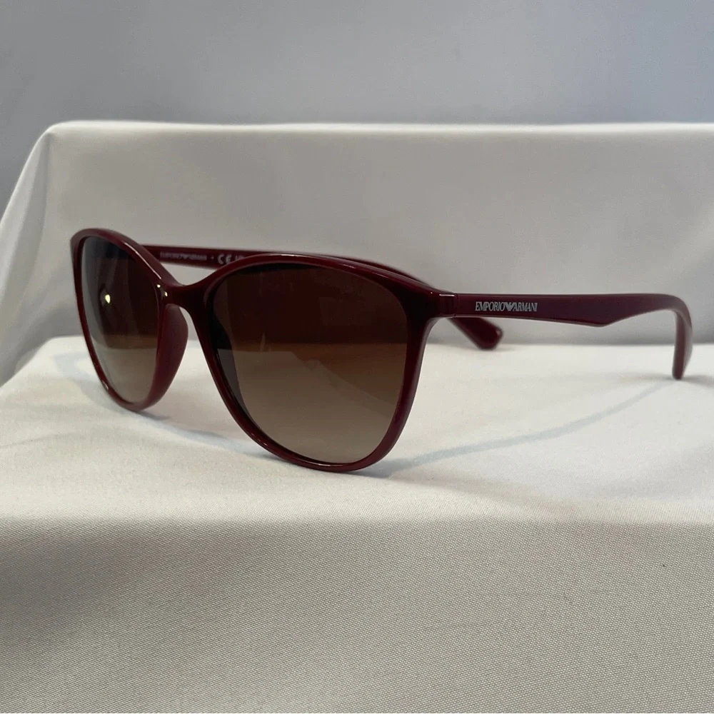 Emporio Armani EA4073 Bordeaux Cat-Eye Sunglasses With Brown Gradient Lenses - Picture 2 of 12